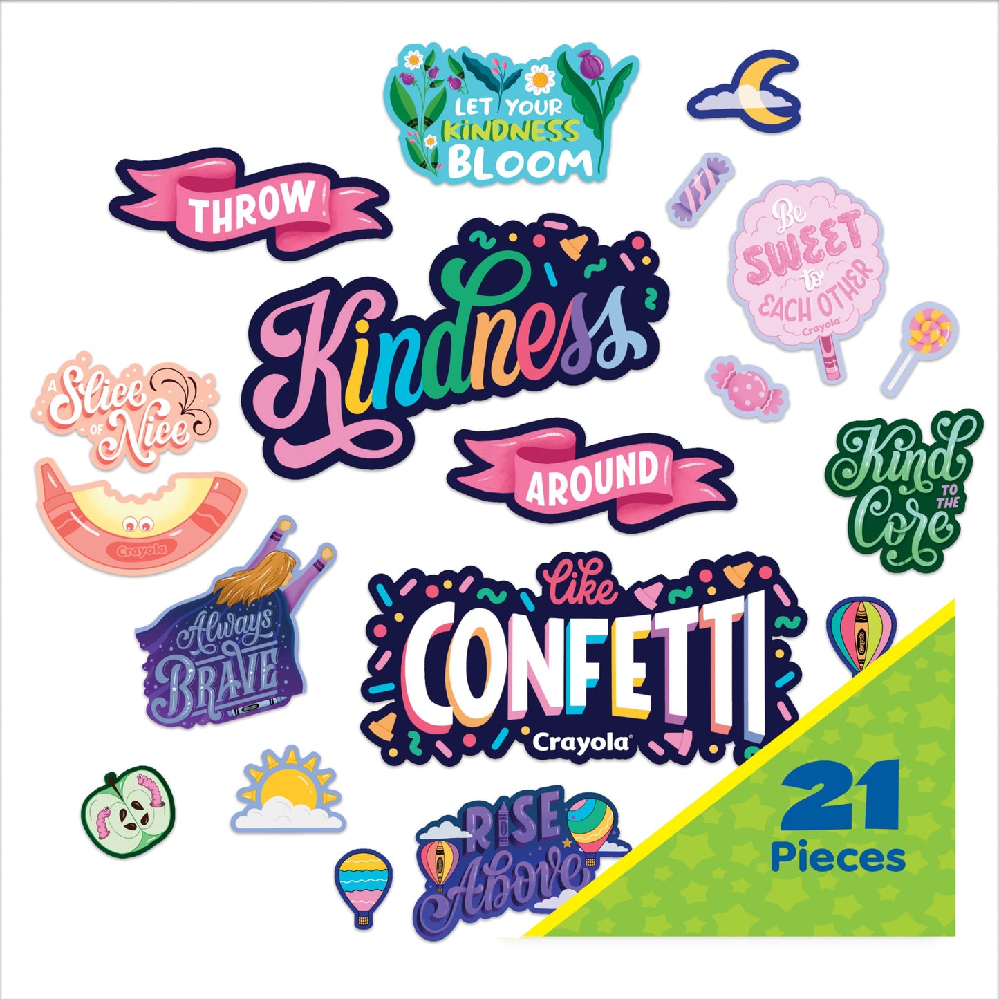 Eureka Crayola Colors of Kindness Classroom Bulletin Board Set for Teachers, 21 Pieces