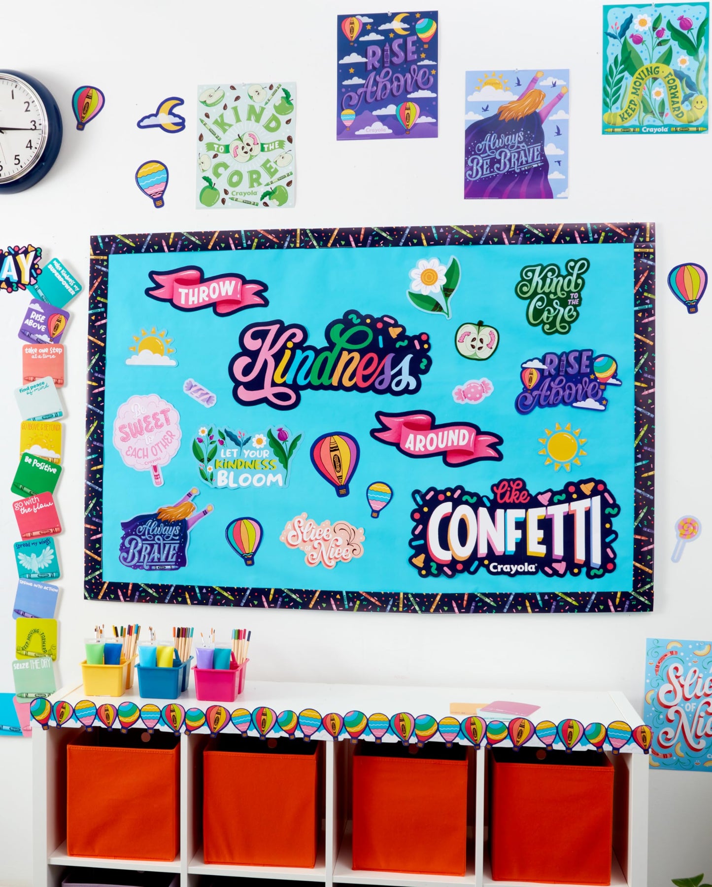 Eureka Crayola Colors of Kindness Classroom Bulletin Board Set for Teachers, 21 Pieces