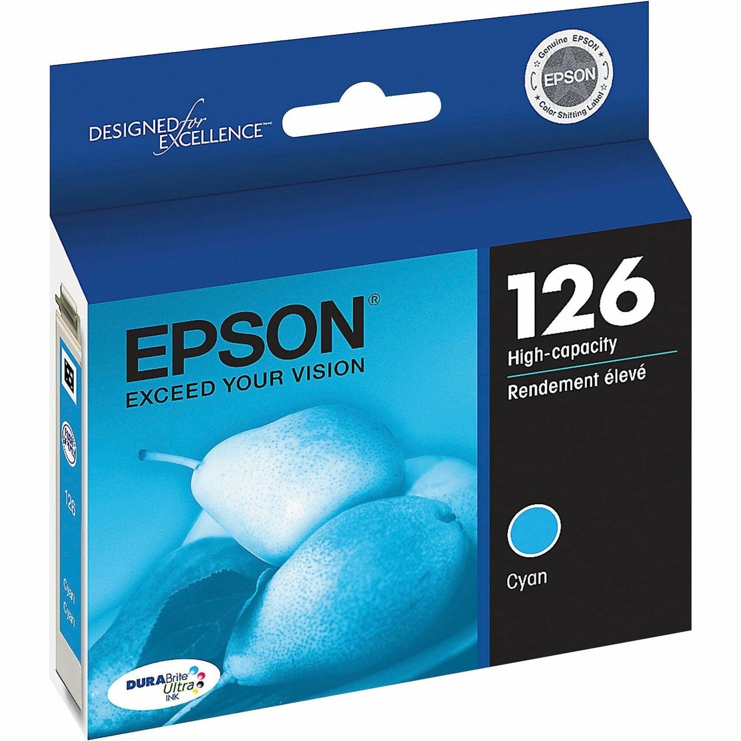 Epson 126 DURABrite Ultra Ink Cyan Cartridge for WF-3520, WF-3530, WF-3540, WF-520, WF-545, WF-630, WF-633, WF-635, WF-645, WF-7010, WF-7510, WF-7520, WF-840, WF-845 and Other Select Models
