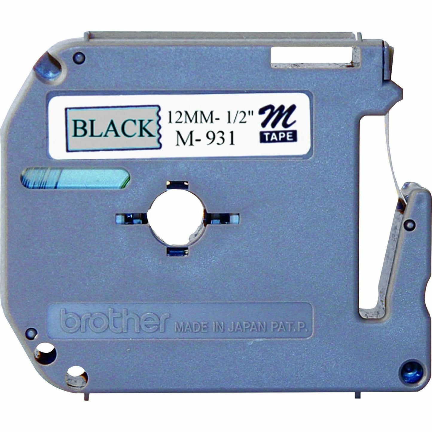 Brother Genuine P-Touch M-931 Tape, 1/2" (0.47") Wide Standard Non-Laminated Tape, Black on Silver, Recommended for Home and Indoor Use, 0.47" x 26.2' (12mm x 8M), Single-Pack, M931