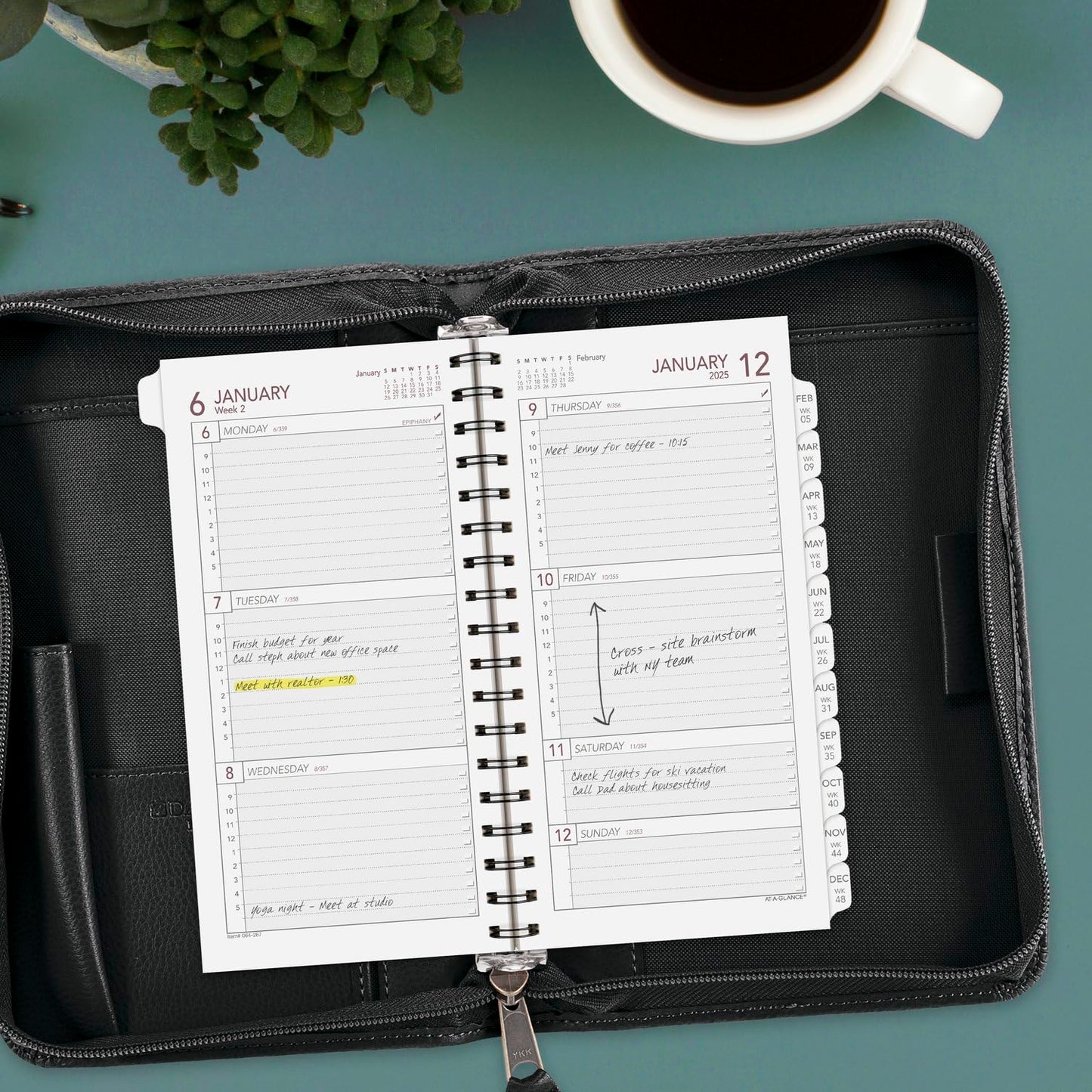 AT-A-GLANCE 2025 Planner Refill, Weekly, 3-1/4" x 6-1/2", Portable Size 2 (064-287-25)