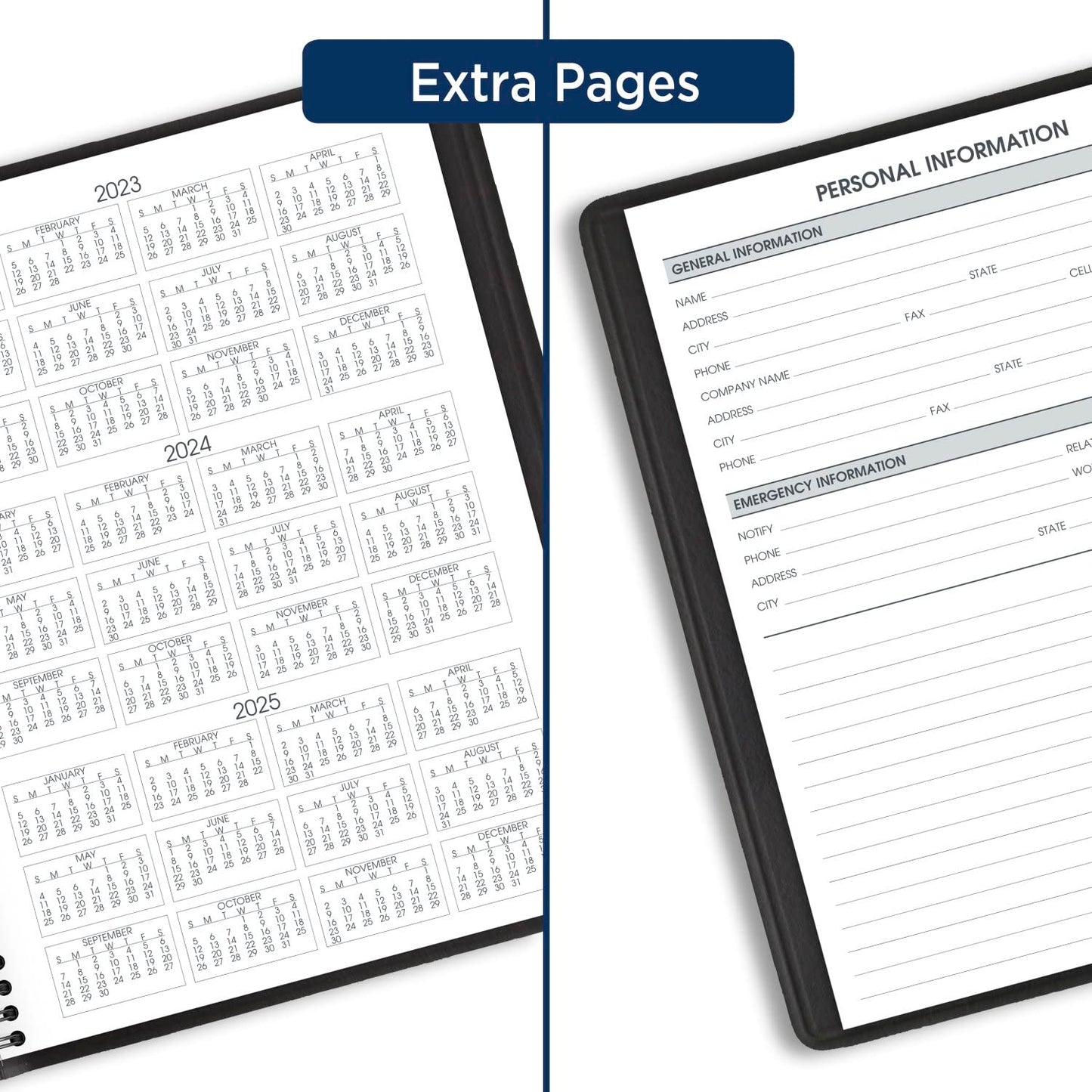 AT-A-GLANCE 2024 Weekly Planner, Quarter-Hourly Appointment Book, 7" x 8-3/4", Medium, Telephone/Address Pages, Black (709510524)
