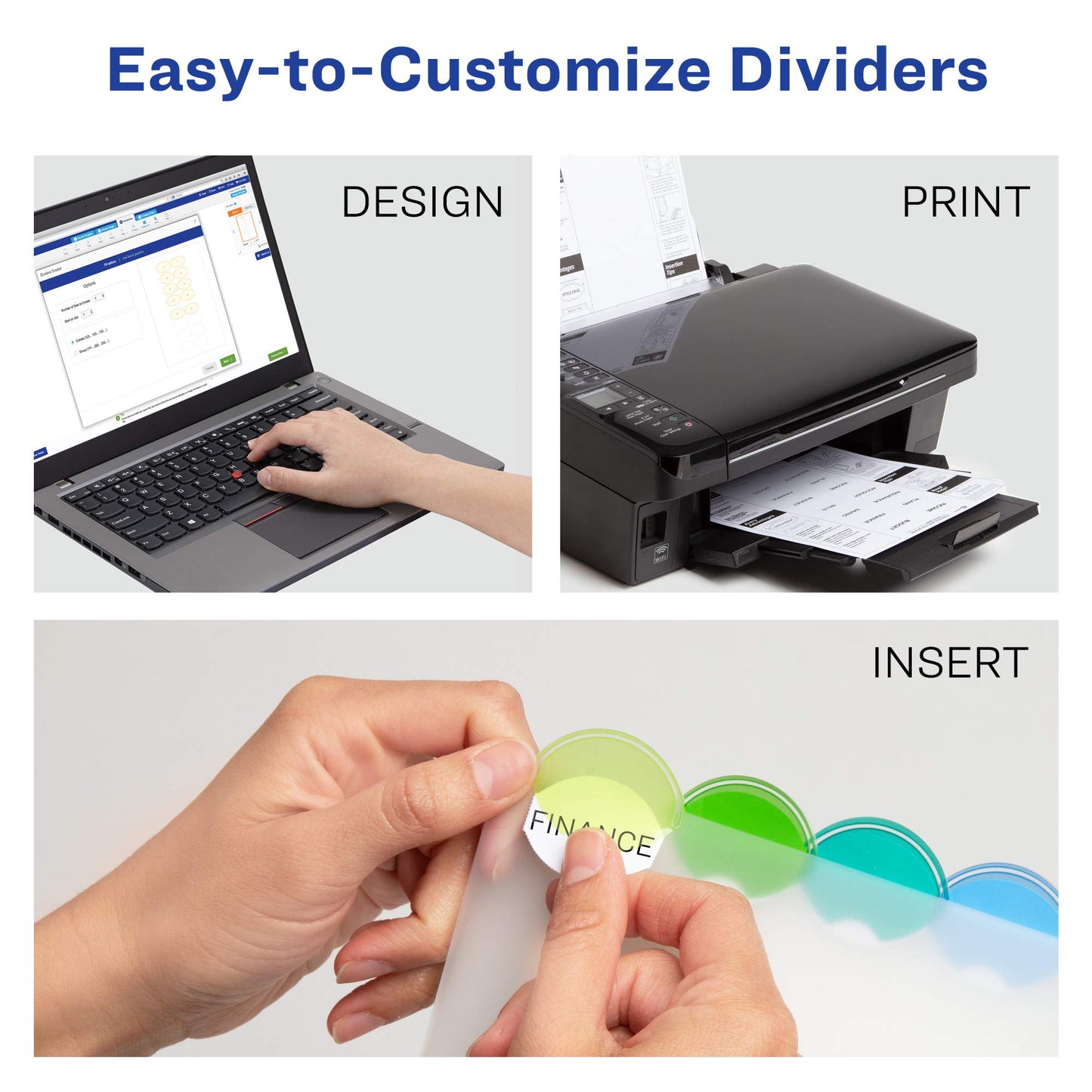 Avery Insertable Style Edge Plastic Dividers for 3 Ring Binders, 8-Tab Set, Multicolor, 1 Set (11201) (Pack of 3)