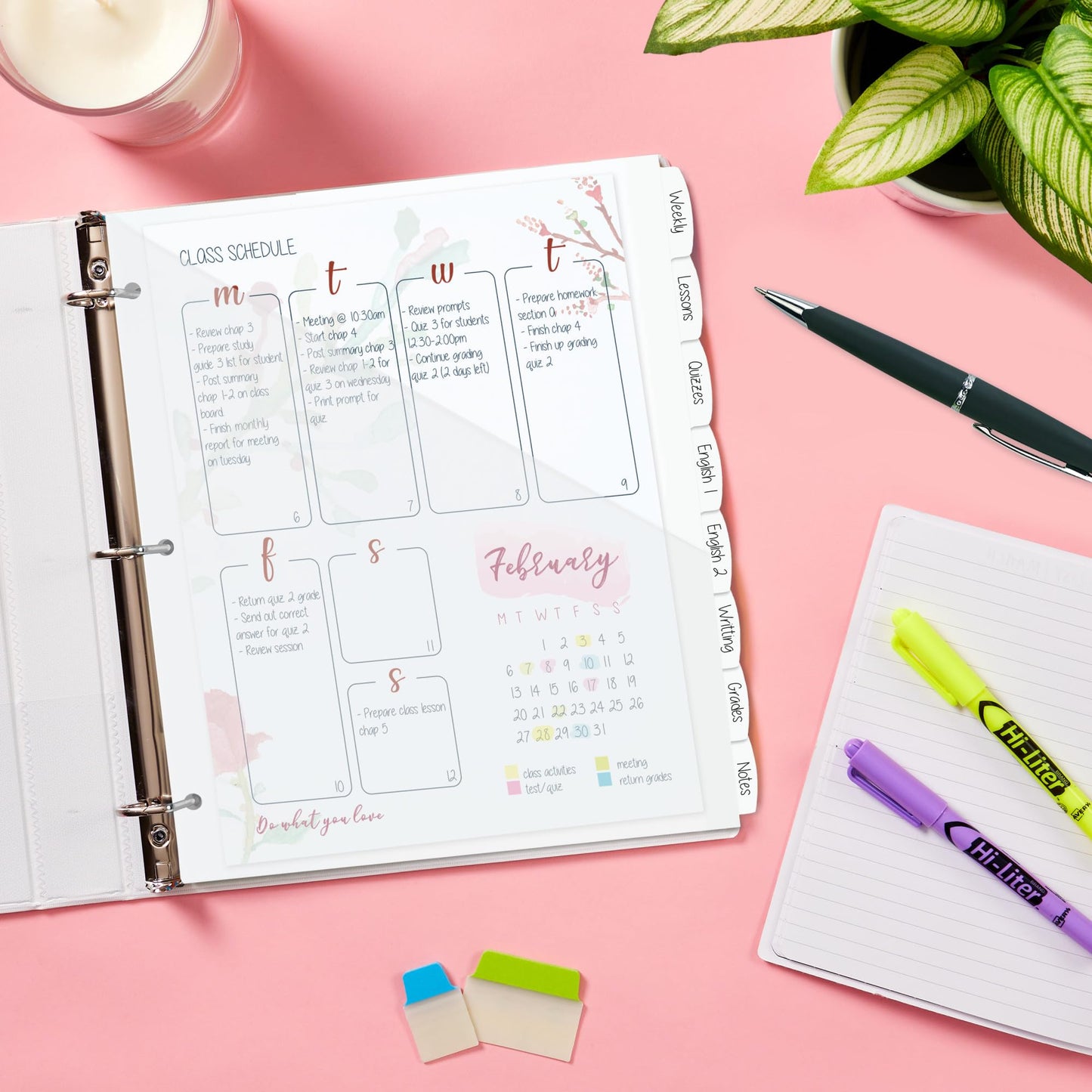 Avery Durable Plastic 8 Tab Write & Erase Dividers for 3 Ring Binders, Slash Pocket, Translucent White, Works with Sheet Protectors, 1 Set (16826)