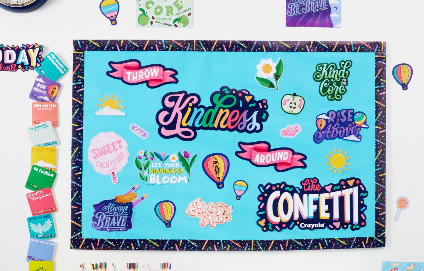 Eureka Crayola Colors of Kindness Classroom Bulletin Board Set for Teachers, 21 Pieces