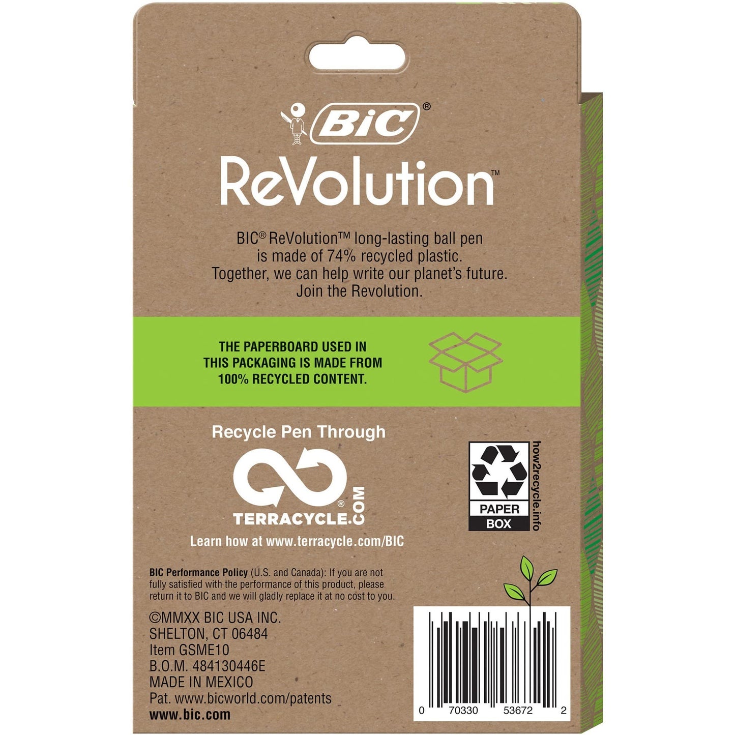 BIC ReVolution Round Stic Ballpoint Pen, Black