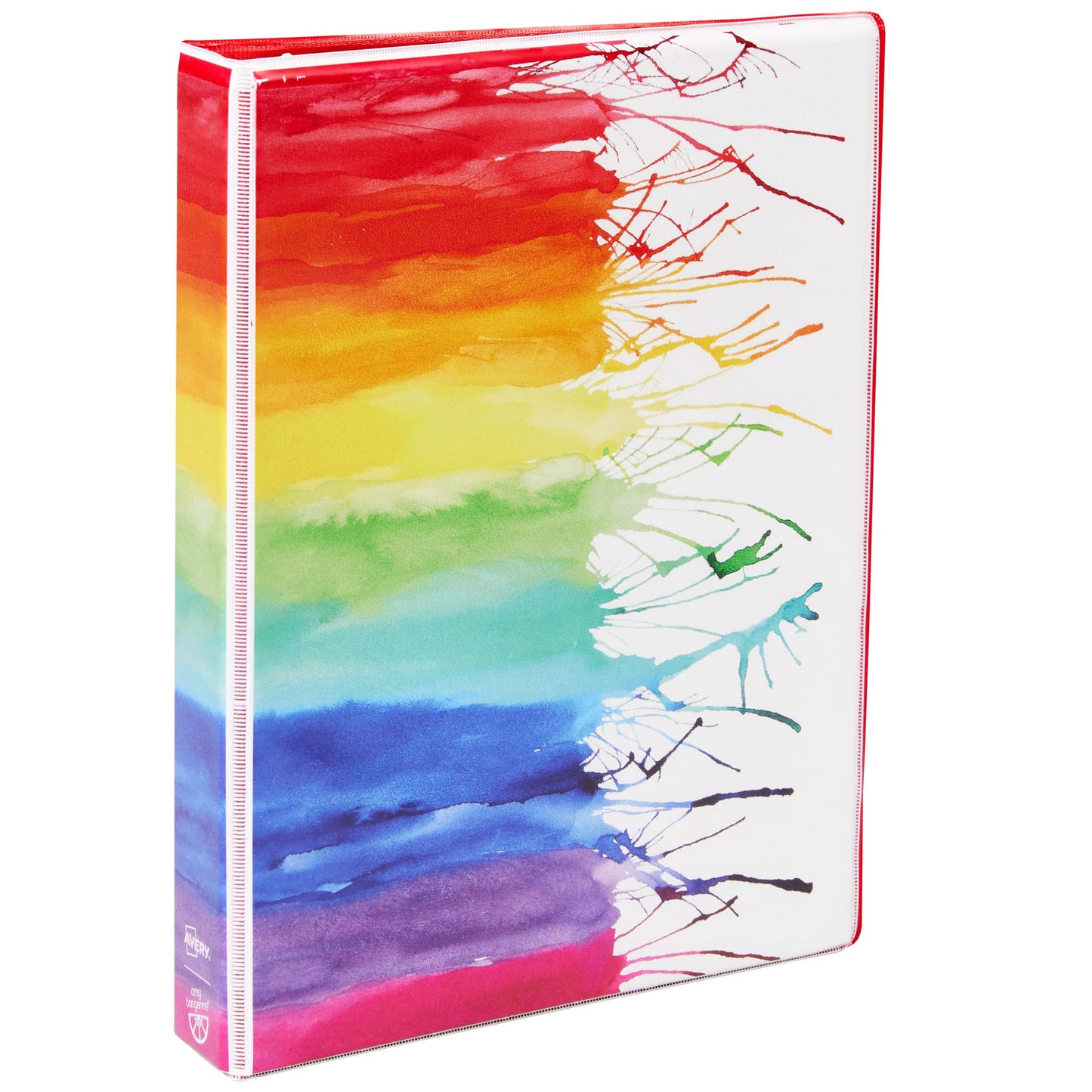 Avery + Amy Tangerine Designer Collection Mini Binder, 5.5" x 8.5", 1 Inch Round Rings, Watercolor Rainbow, 1 Mini 3 Ring Binder (18713)