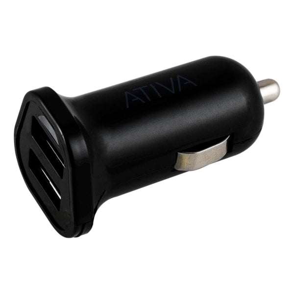 Ativa� Dual USB Port Vehicle Charger, Black, 45863