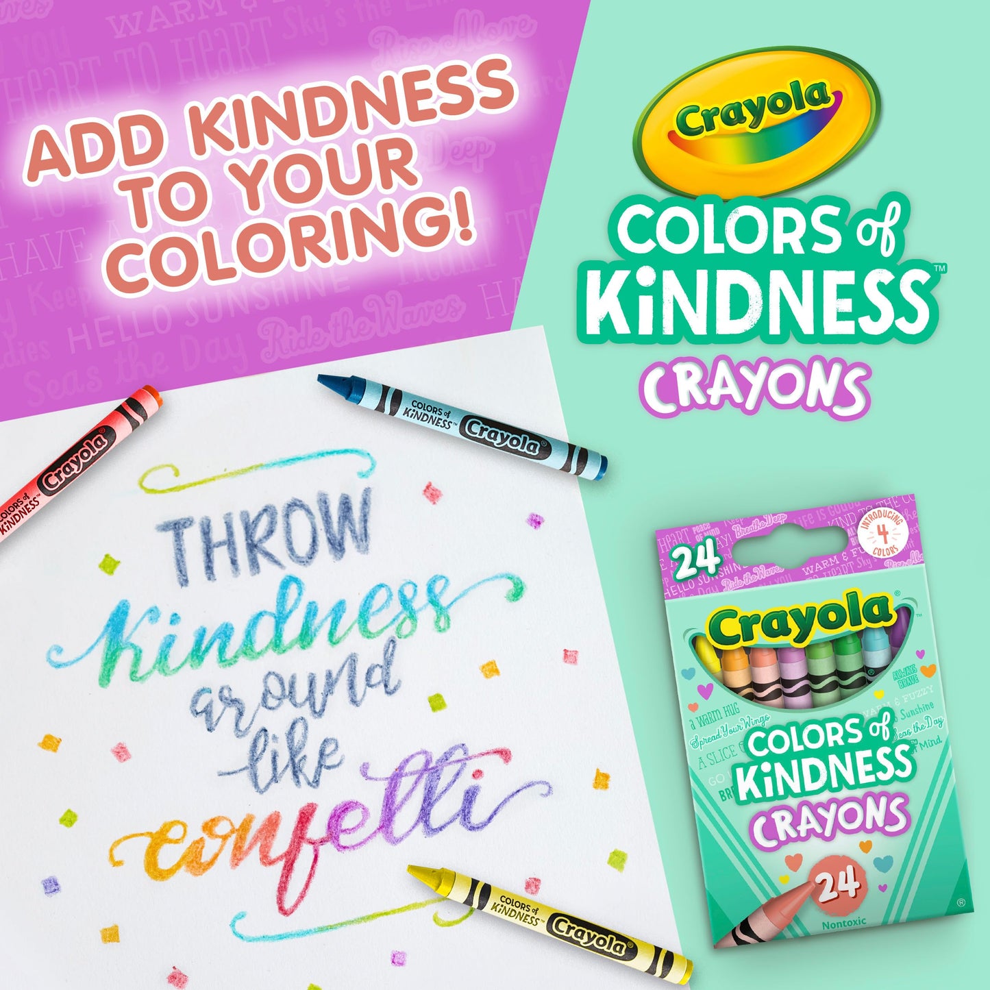 Crayola Colors of Kindness, Pack of 24 Crayons, 24 Count (Pack of 1), Assorted Piece