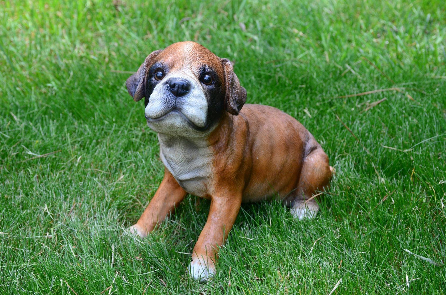 Michael Carr Designs Punch-Boxer Puppy M Outdoor Puppy Dog Figurine for Gardens, patios and lawns (80108)