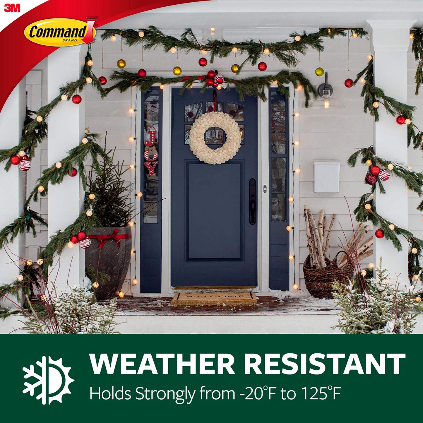 Command Outdoor Large Window Hook, Clear, 1-Hook, 2-Strips, Decorate Damage-Free