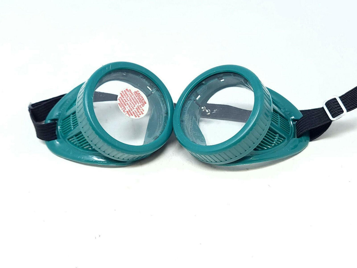 Antique Clear/Green Goggles Safety (Glasses) - Vintage - With tag on lens