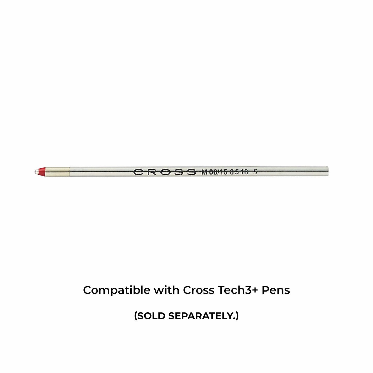 Cross Mini Ballpoint Pen Refill - Red Medium - Dual Pack, Medium Red (8518-5)