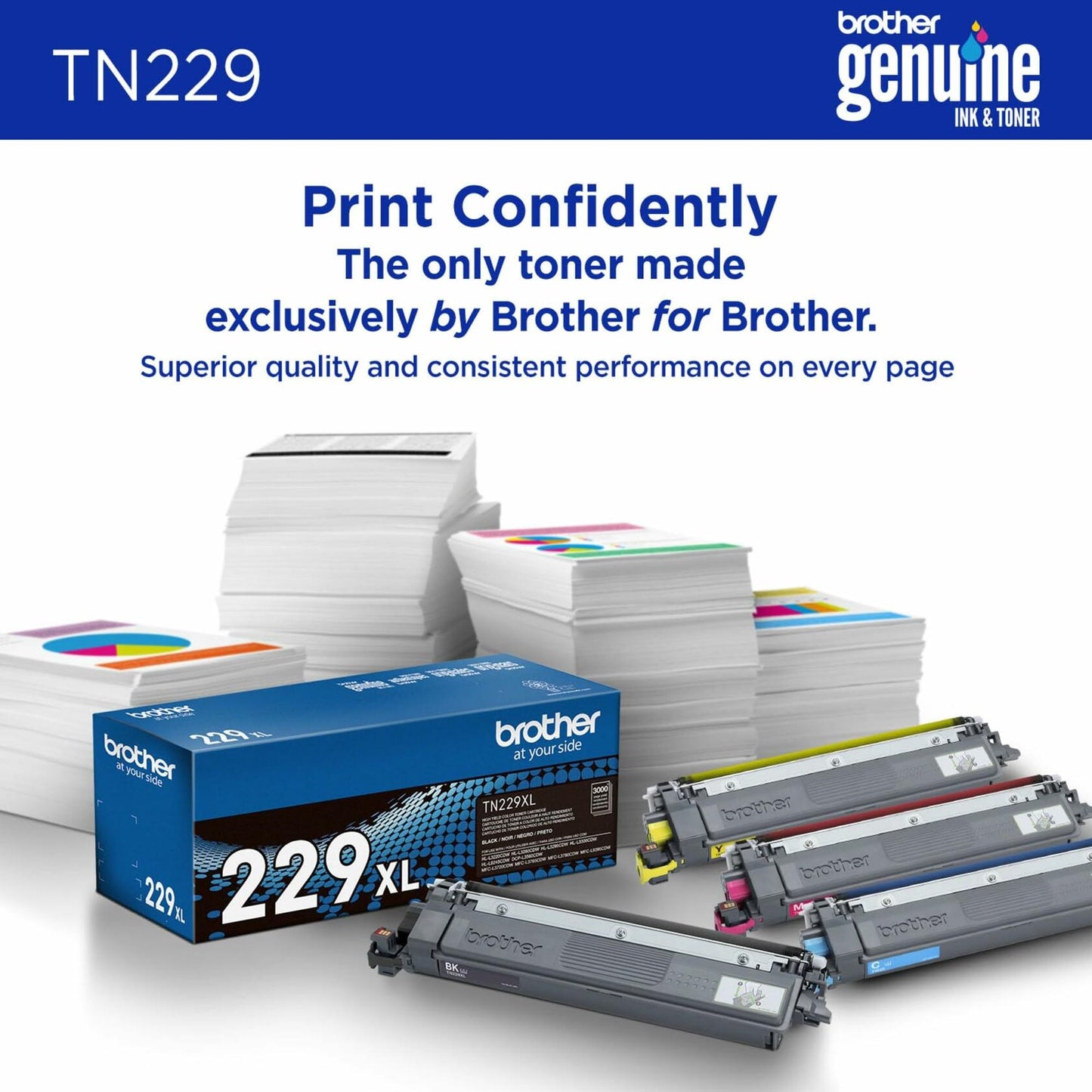 Brother Genuine TN229M Magenta Standard Yield Printer Toner Cartridge - Print up to 1,200 Pages(1)
