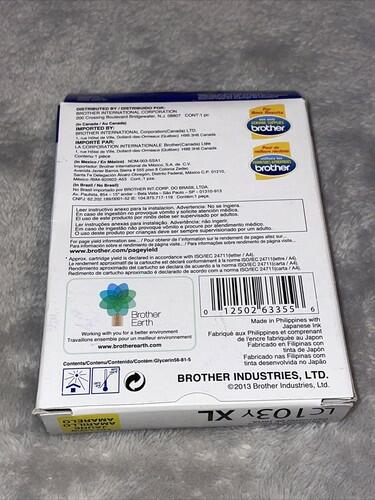 Brother - LC103Y XL High-Yield Ink Cartridge - YELLOW EXP 2022