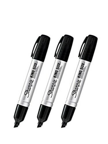 Sharpie KING SIZE Permanent Marker Large Chisel Tip (LOT OF 3) Brand New Black