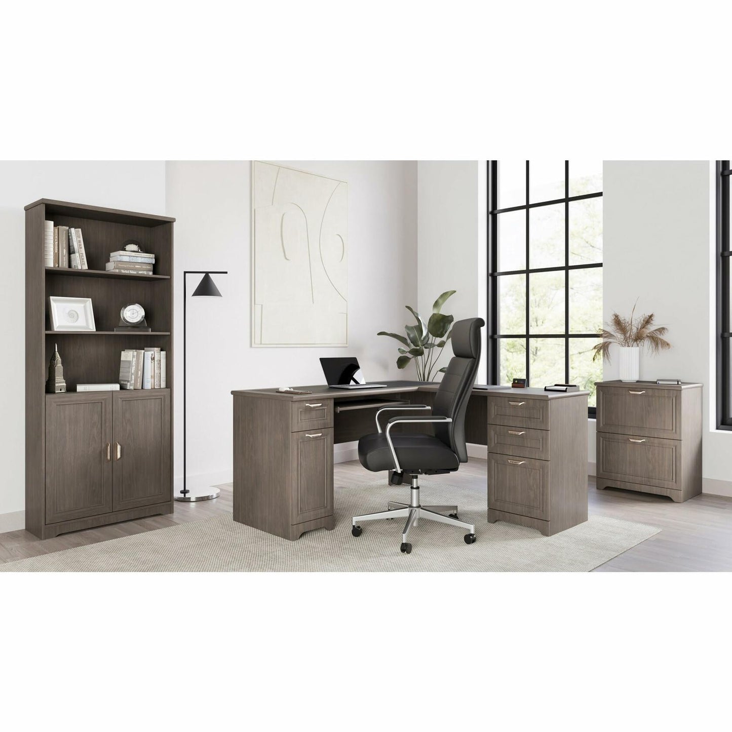 Realspace® Magellan 59"W L-Shape Corner Computer Desk, Gray
