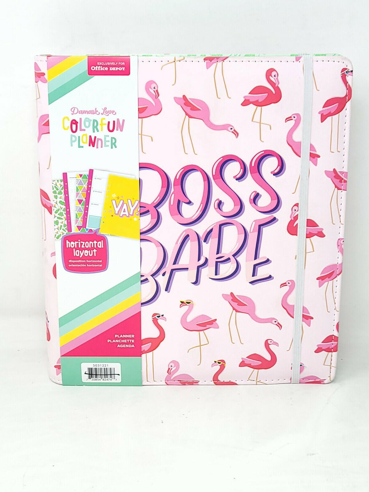 American Crafts Damask Love Colorfun Planner 8.5 x 9.5 Flamingo Boss Horizontal
