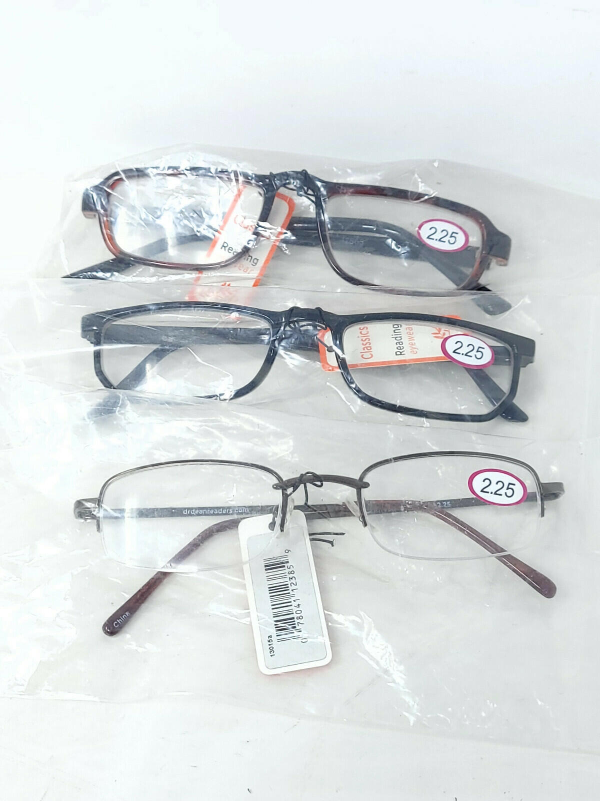 3x Classics Reading Glasses - Mixed Frames - +2.25 - NEW