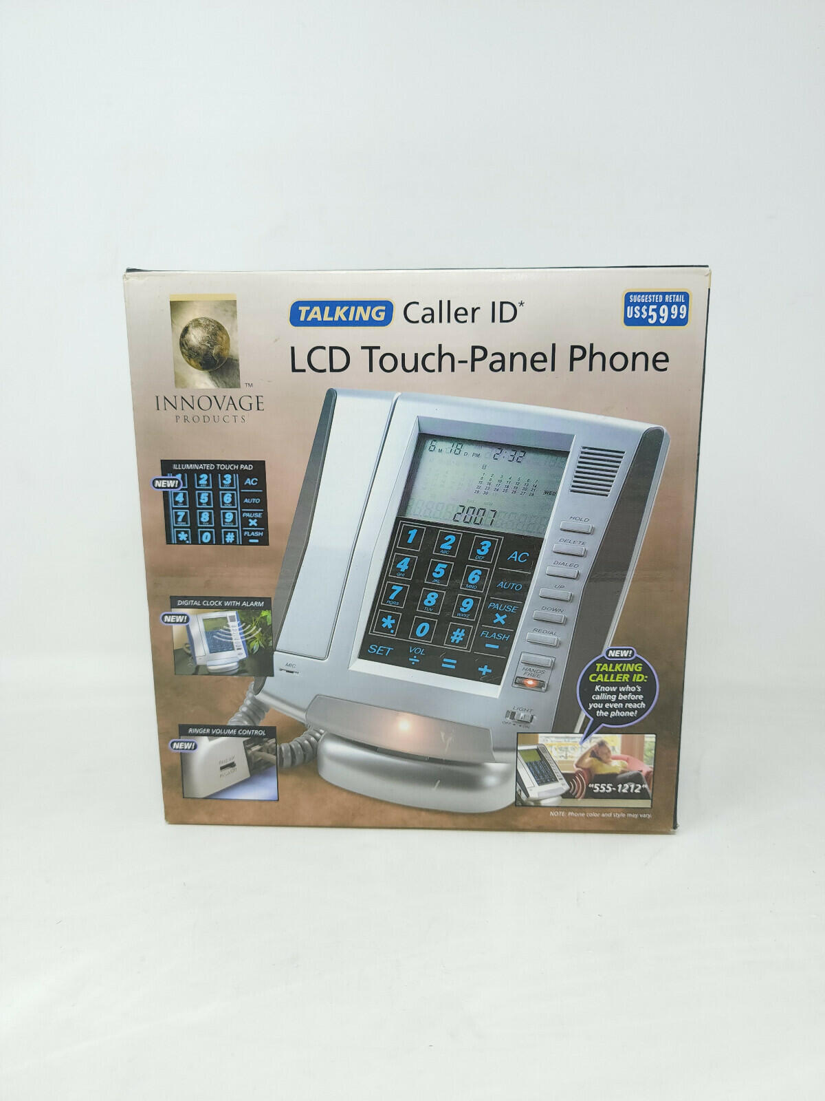 Innovage Phone Talking Caller ID LCD Touch Panel Land Line - NEW OPEN BOX