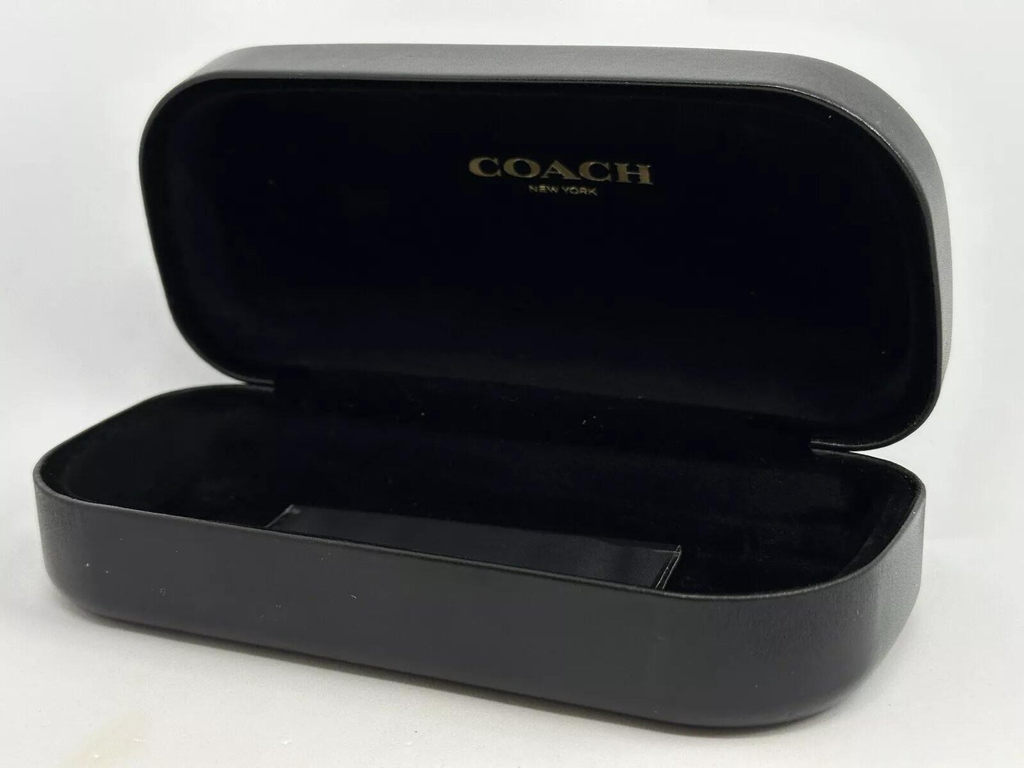 Coach Black Hard Clamshell SUNGLASSES Case With Microfiber Cleaning Cloth