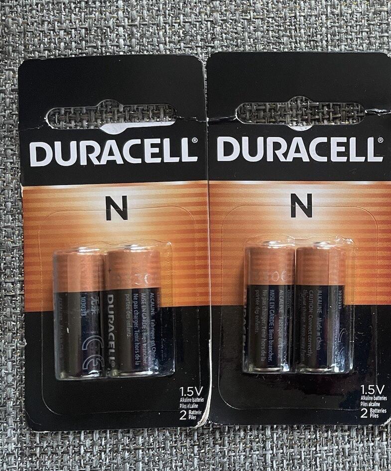 Duracell N 1.5V Alkaline Battery, 4 Count Pack, N 1.5 Volt Alkaline Battery, New
