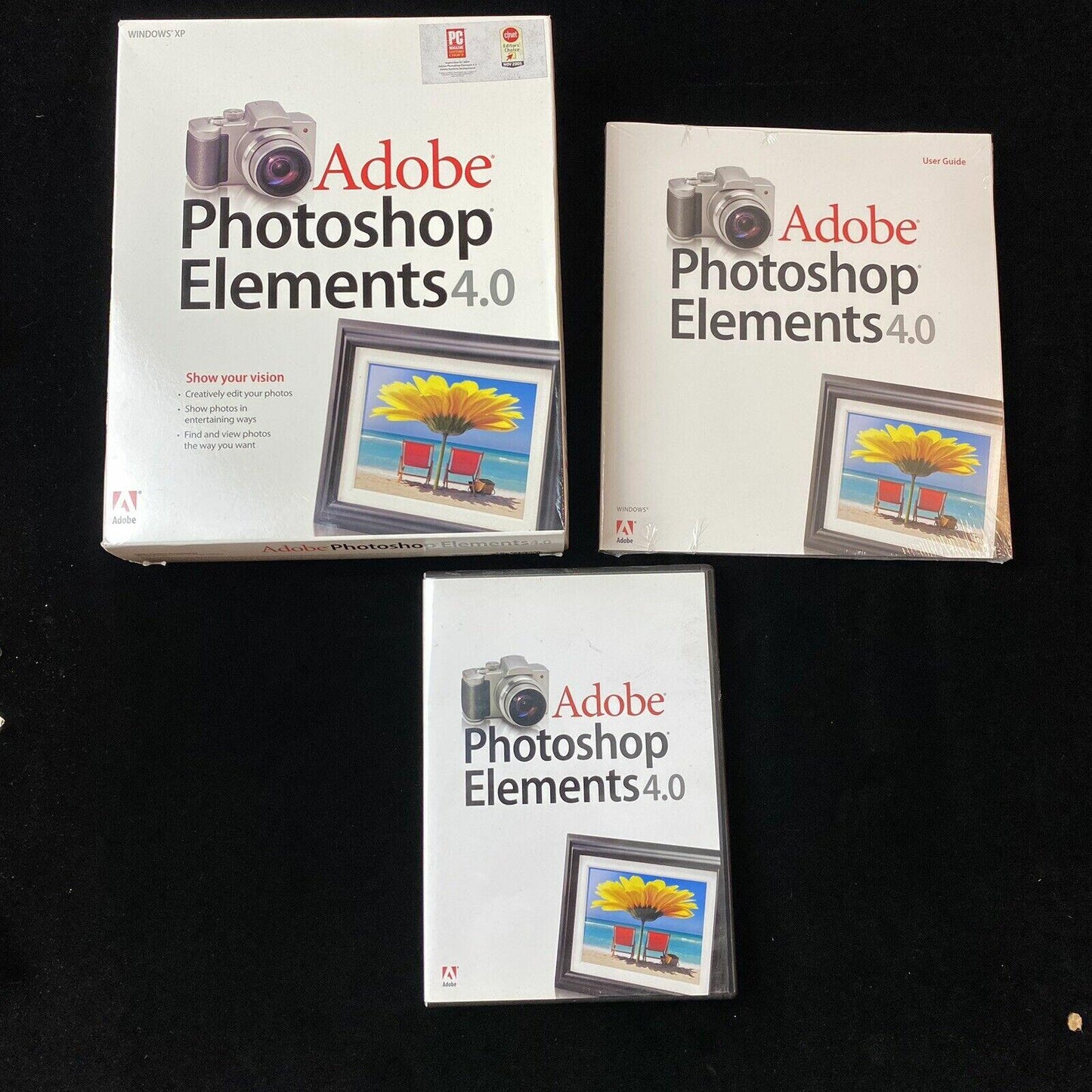 Adobe Photoshop Elements 4.0 Windows XP Full Retail Version Open box W Serial
