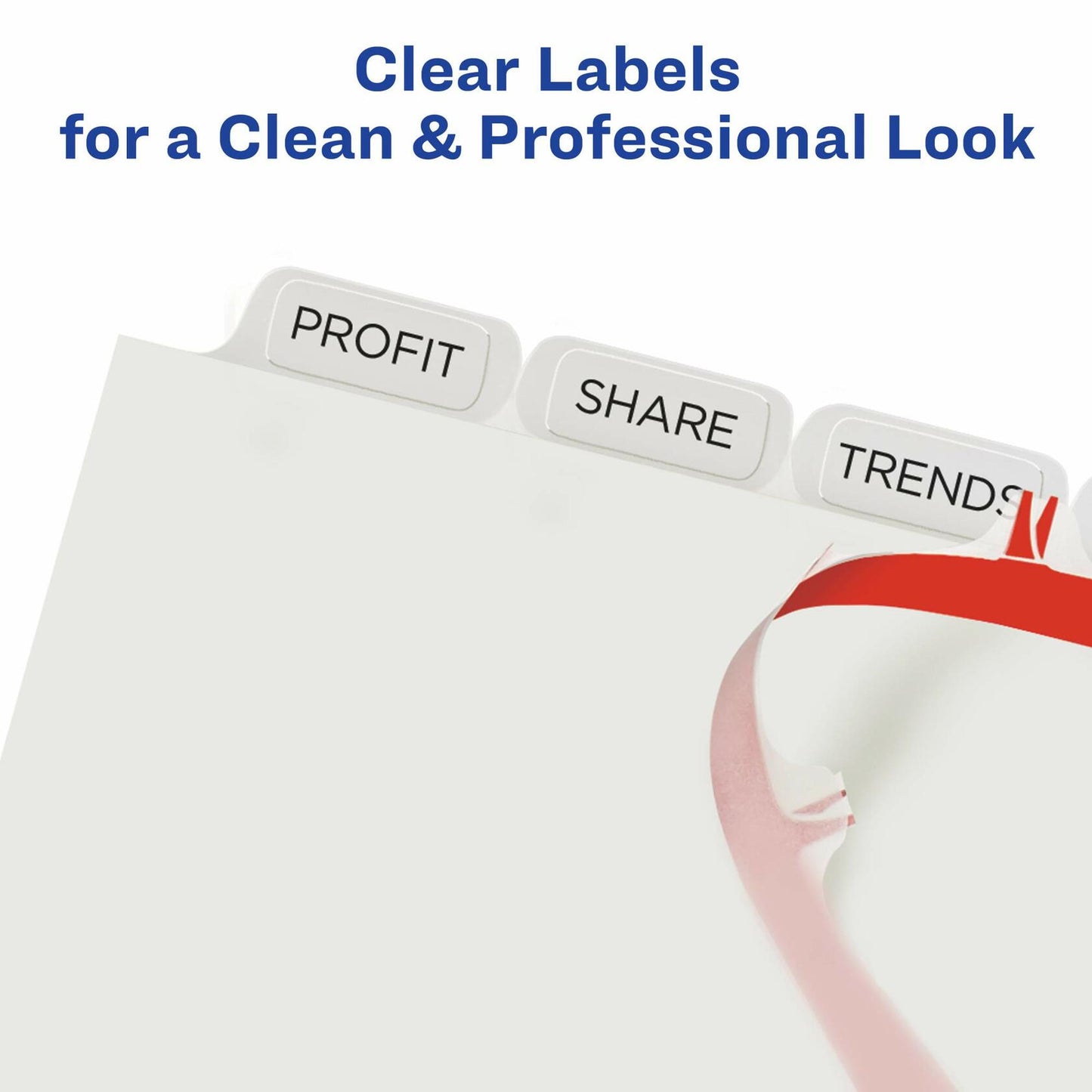 Avery 8 Tab Dividers for 3 Ring Binder, Easy Print & Apply Clear Label Strip,