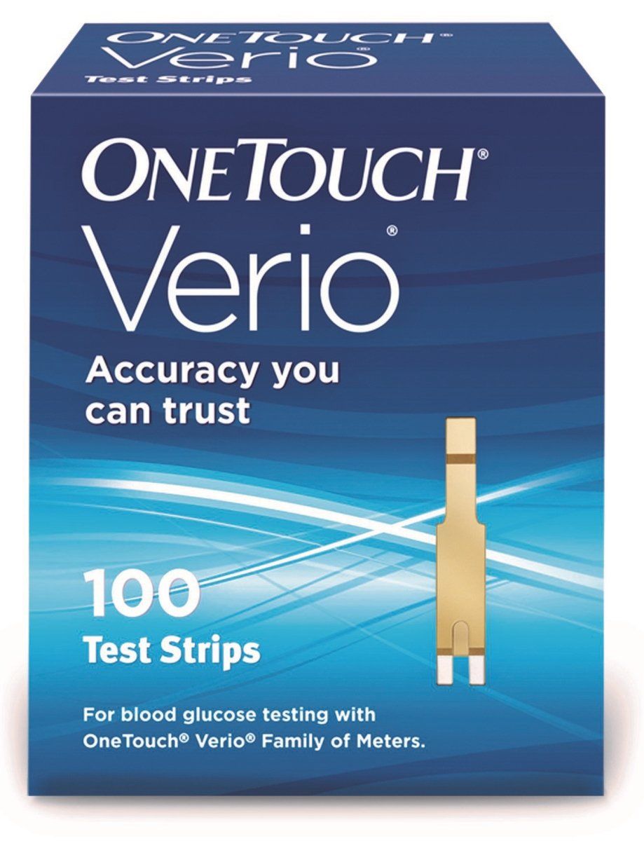 OneTouch Verio Blood Glucose Test Strips - 100 test Strips. In vitro Diagnostic. - Use with OneTouch Verio