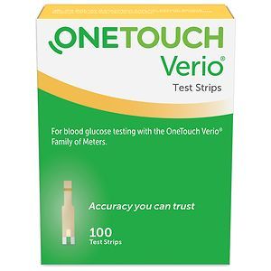 OneTouch Verio Blood Glucose Test Strips - 100 test Strips. In vitro Diagnostic. - Use with OneTouch Verio