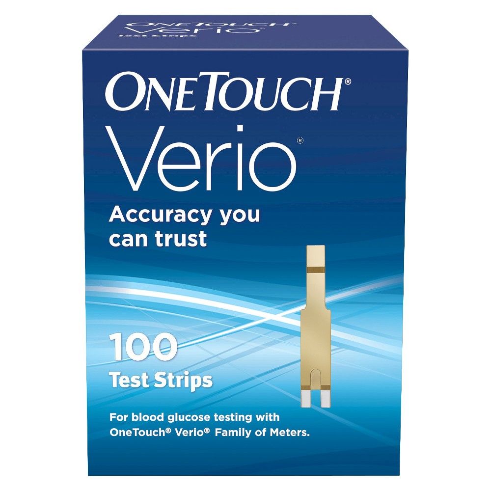 OneTouch Verio Blood Glucose Test Strips - 100 test Strips. In vitro Diagnostic. - Use with OneTouch Verio