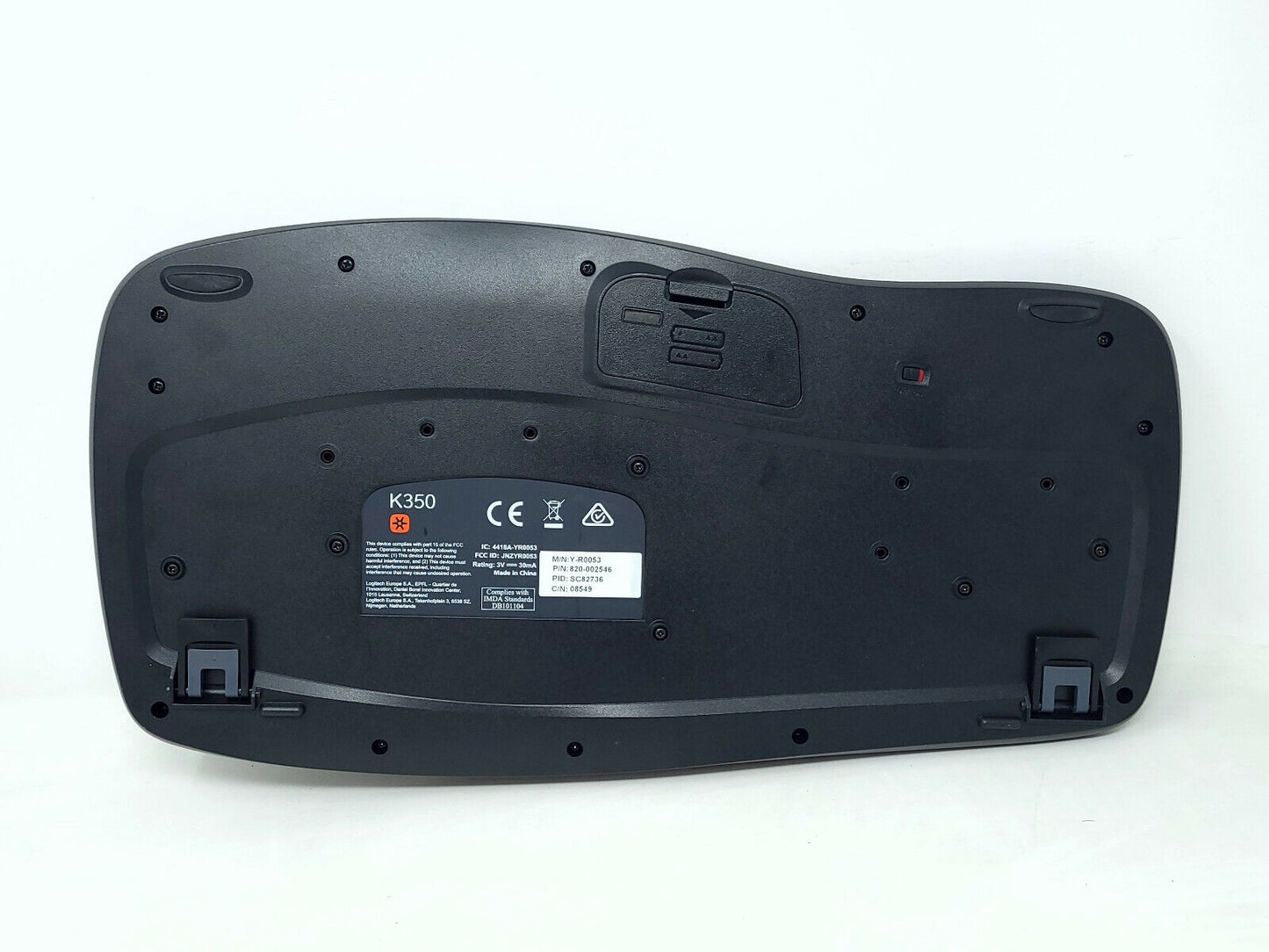 Logitech K350 Wireless Technology Wave Keyboard Black No USB Receiver