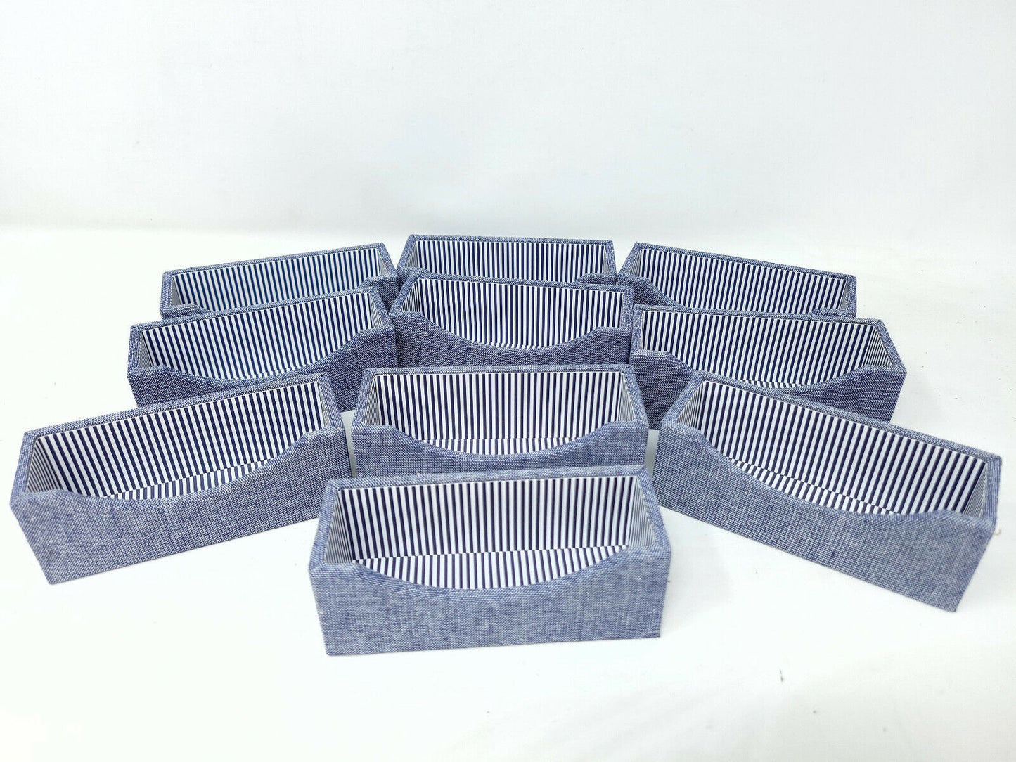 10x Blue Cloth - Blue Striped - Business Card Holders - New with Tags