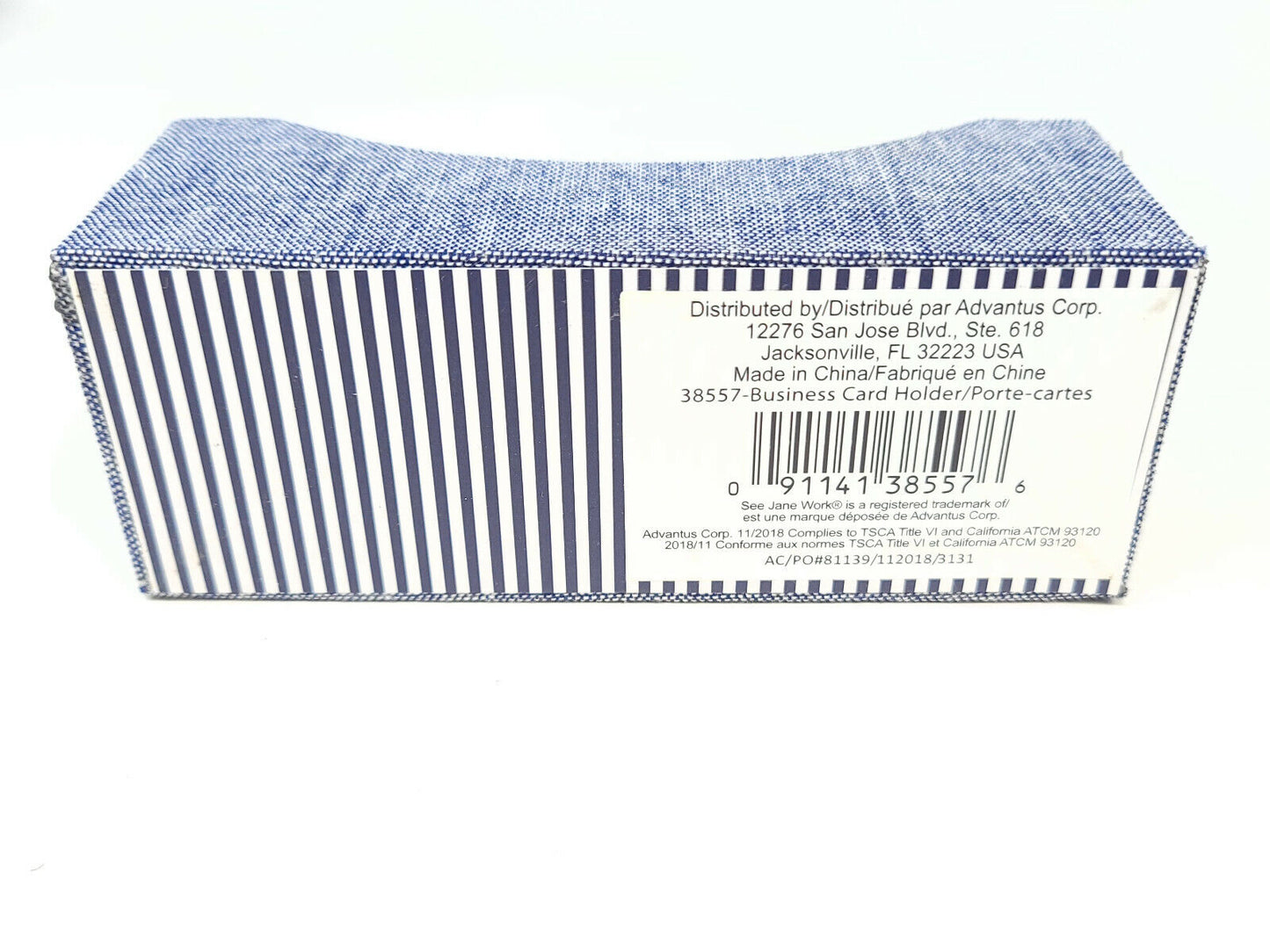 10x Blue Cloth - Blue Striped - Business Card Holders - New with Tags