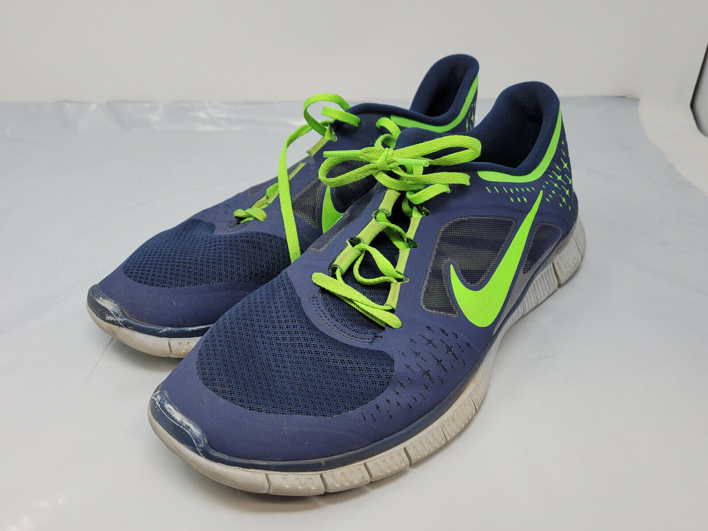 Nike Free Run 3 Mens Size 14 Shoes Electric Green Blue 510642-404 - Pre-Owned