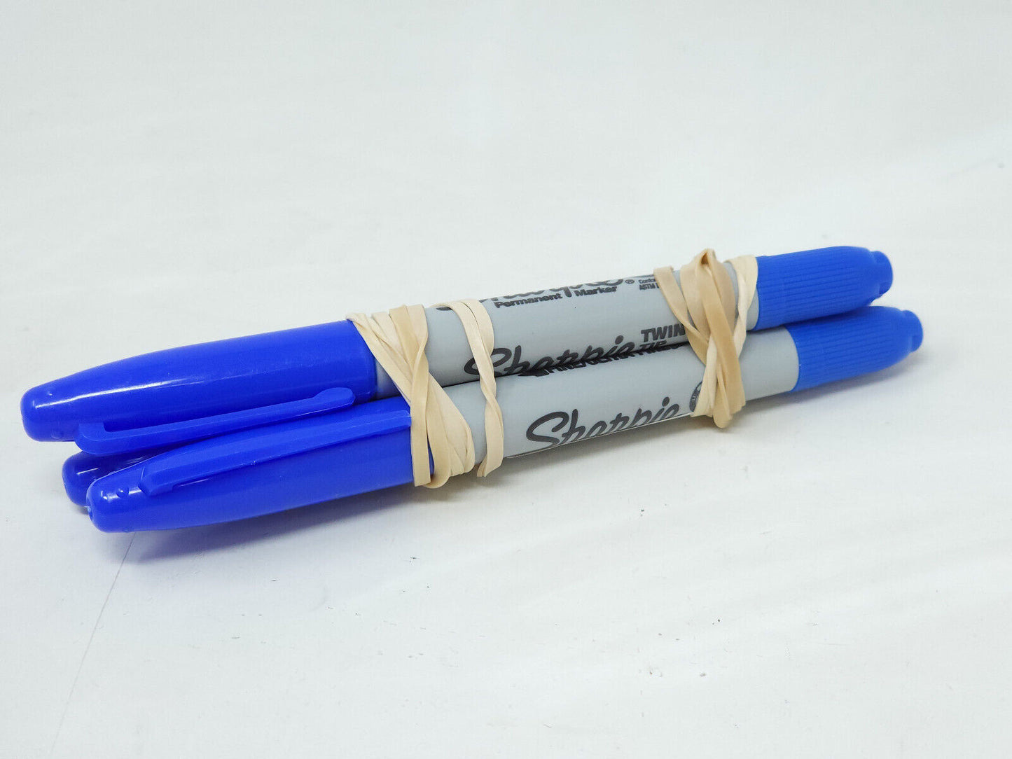 3x Sharpie TwinTip Fine & Ultra Fine Pt Blue Permanent Markers 32203 - New