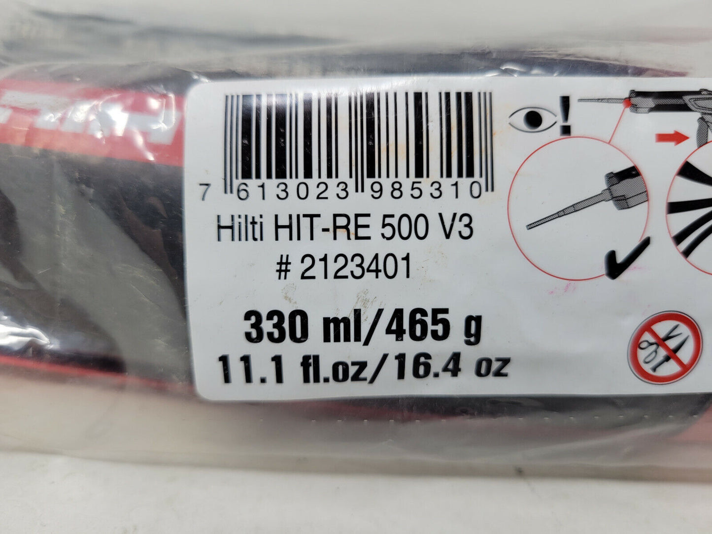 HILTI 2123401 Ultimate-performance injectable epoxy mortar HIT-RE 500 V3 11.1 oz