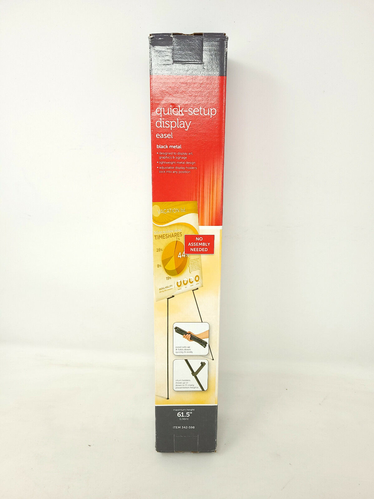 Easel Stand Quick-Setup Foldable Presentation Board Display , 61.5in/5ft - NEW
