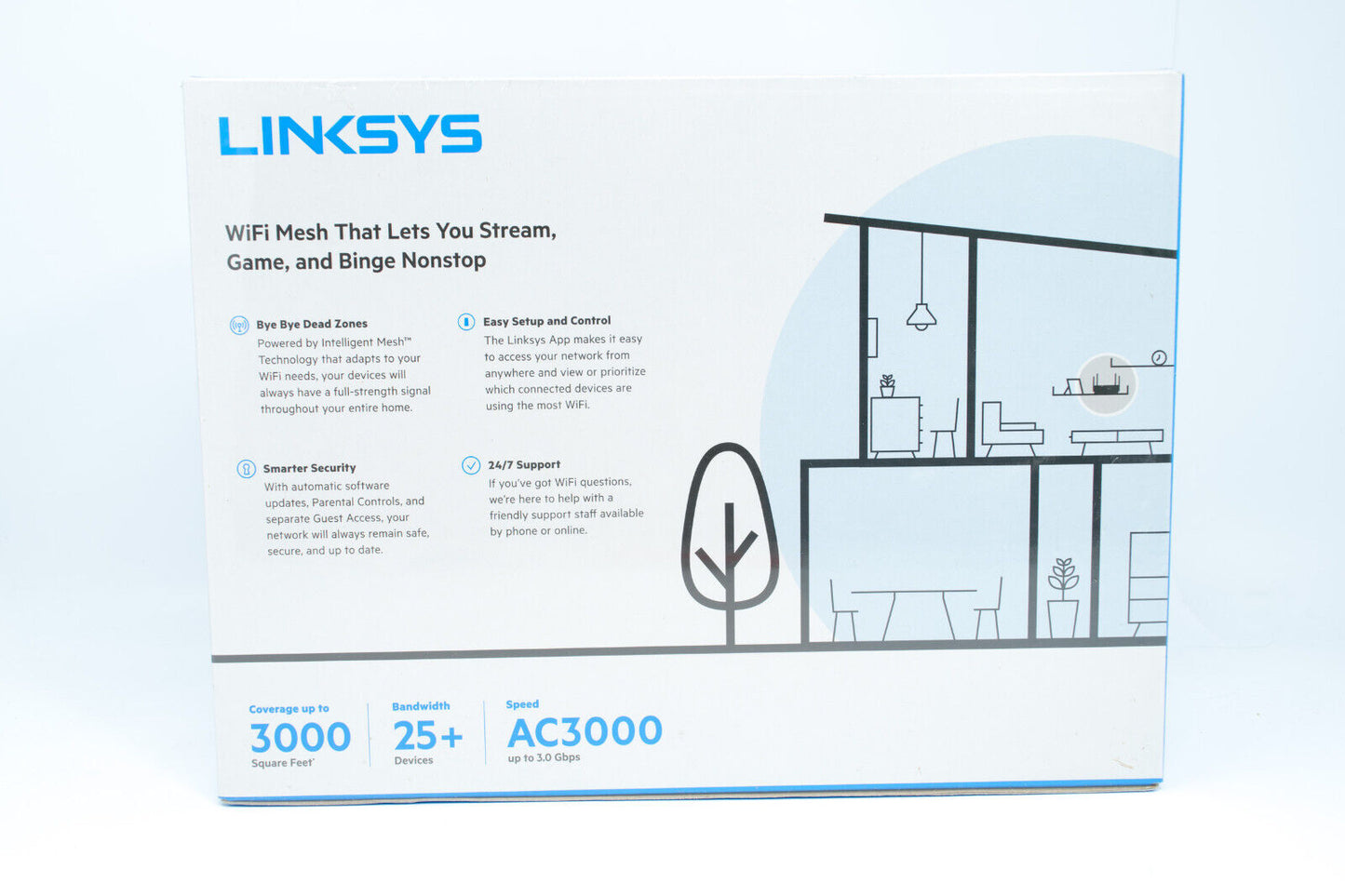 Linksys MR9000-NP Max-Stream AC3000 Tri-Band Mesh Wi-Fi 5 Router - NEW SEALED