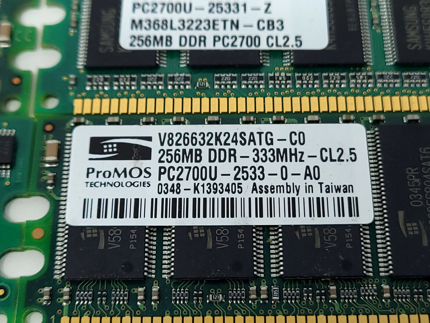 LOT OF 8 Assorted Desktop RAM NON-ECC DDR1 256MB PC2700U / 333Mhz MIXED BRANDS