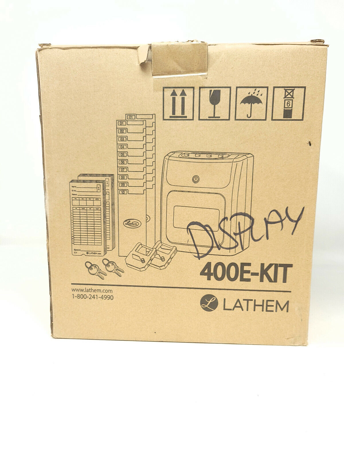 Lathem Time 400E-KIT Timeclock Bundle Kit Time Cards, Rack, Ribbon - Open Box