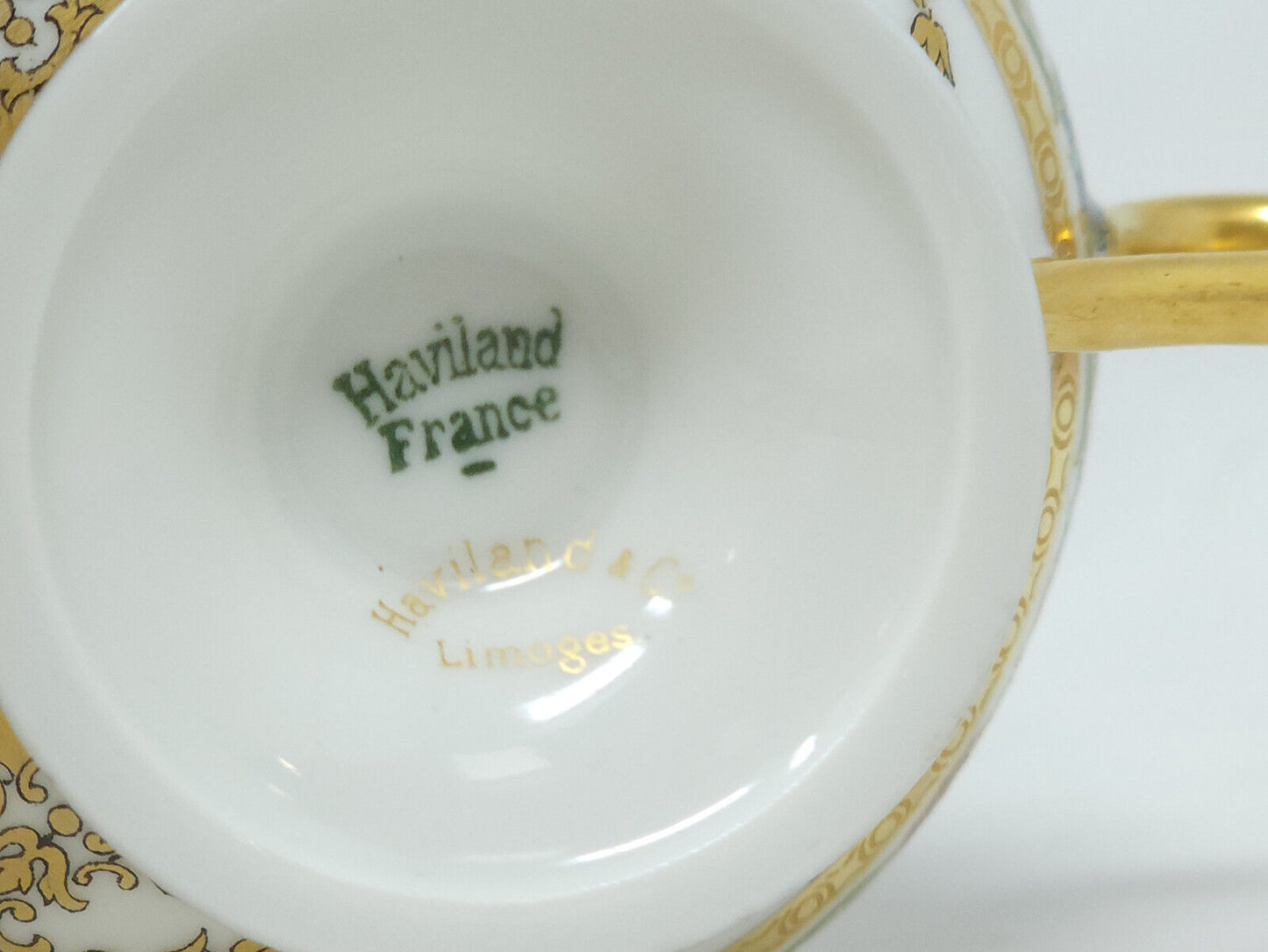 Haviland & Co. Limoges France White & Gold Design Tea Cups - 2 SIZES