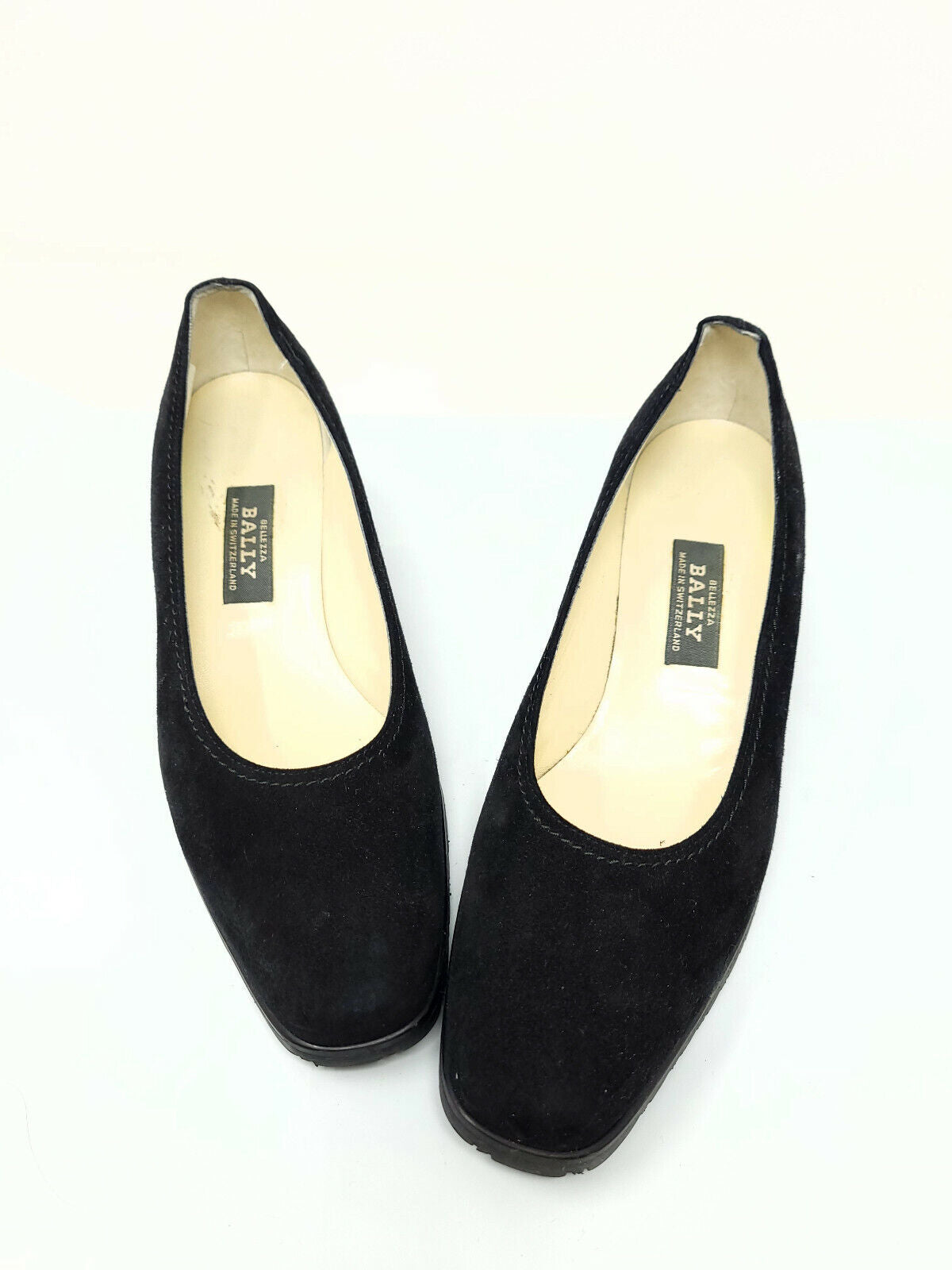 BALLY Bellezza Ostessa Block Heel Black Suede - Women Sz 4.5 -Lite Wear READ 7.5