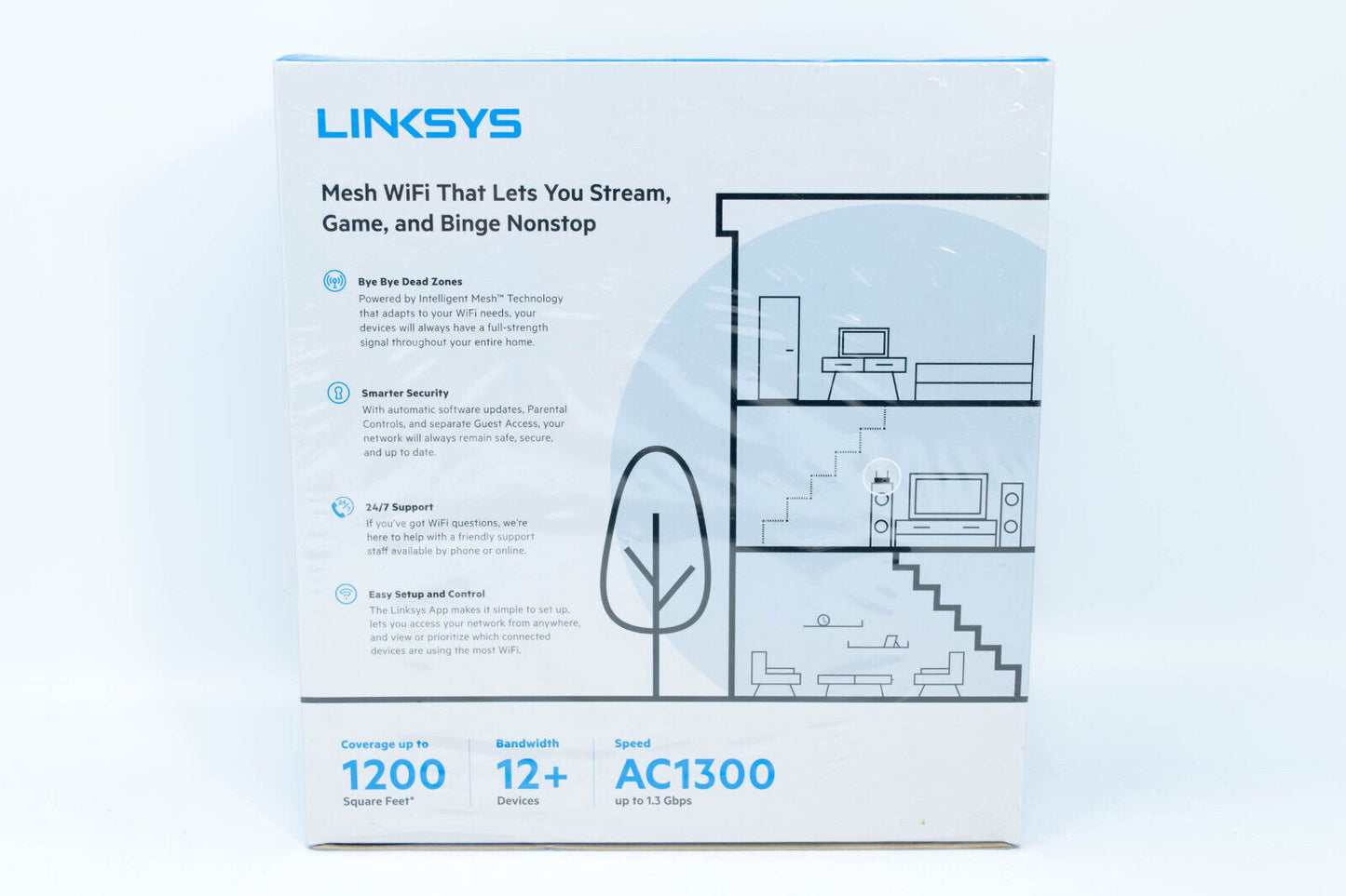 Linksys Max-Stream Dual-Band Mesh Wi-Fi 5 Router MR6350 AC1300 12+ Devices -NEW3