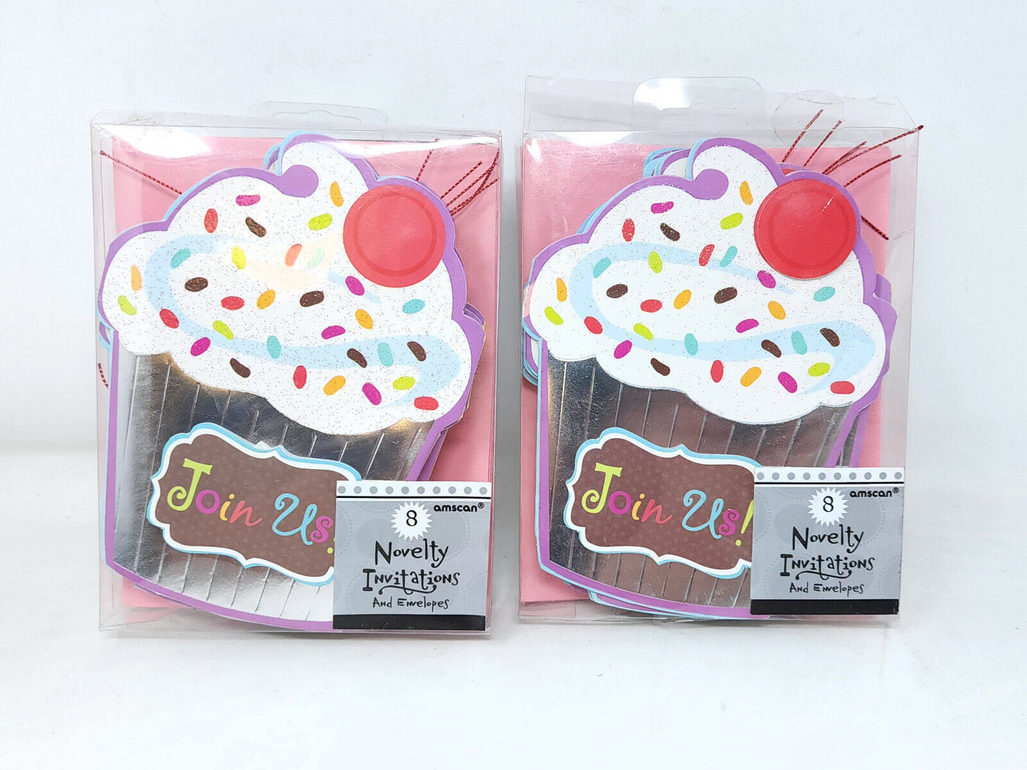 16 PACK Cards & ENVELOPES INVITATIONS - Blank - 5" x 6.5" - Cupcake- NEW