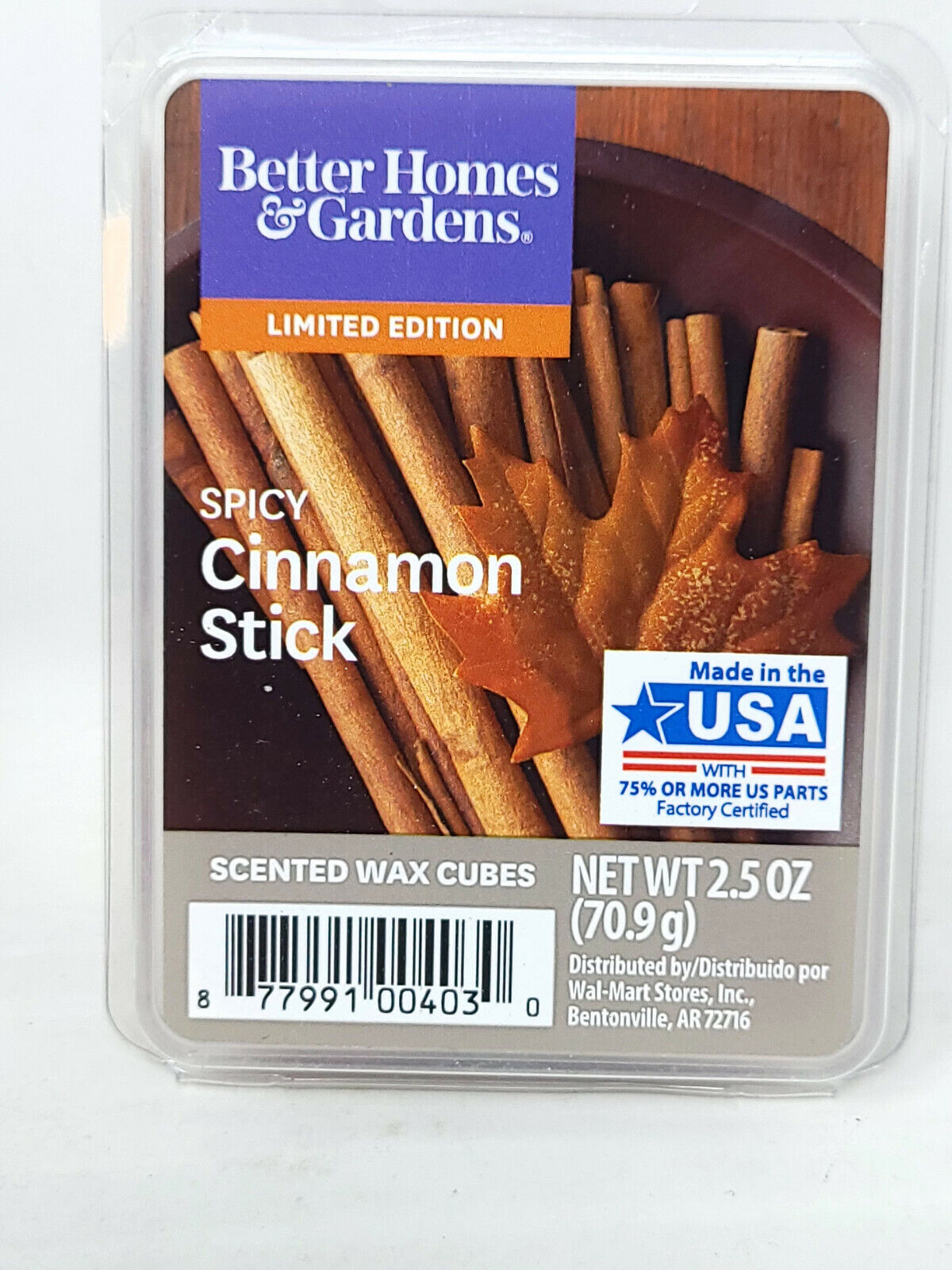 2x Better Homes and Gardens Spicy Cinnamon Stick Scented Wax Cubes - 2.5OZ