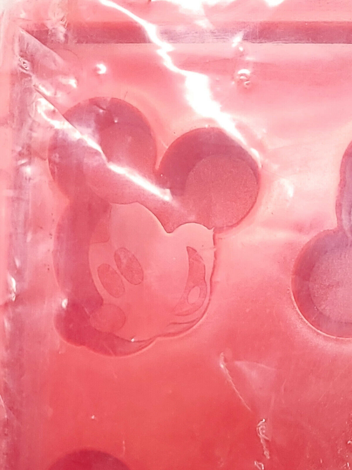 Disney Mickey Mouse Head Ice Cube Tray Rigid Plastic - RED - New in packaging