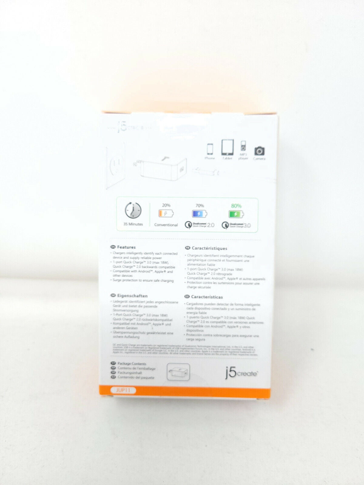 j5 CREATE QC 3.0 USB-CHARGER 18 Watt, Surge protector, Brand New Sealed