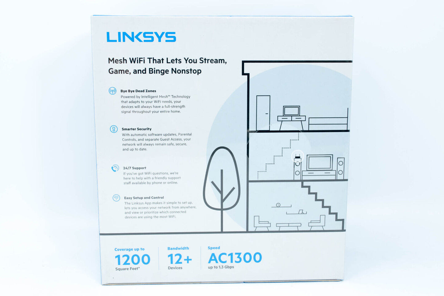 Linksys Max-Stream Dual-Band Mesh Wi-Fi 5 Router MR6350 AC1300 12+ Devices-OPEN