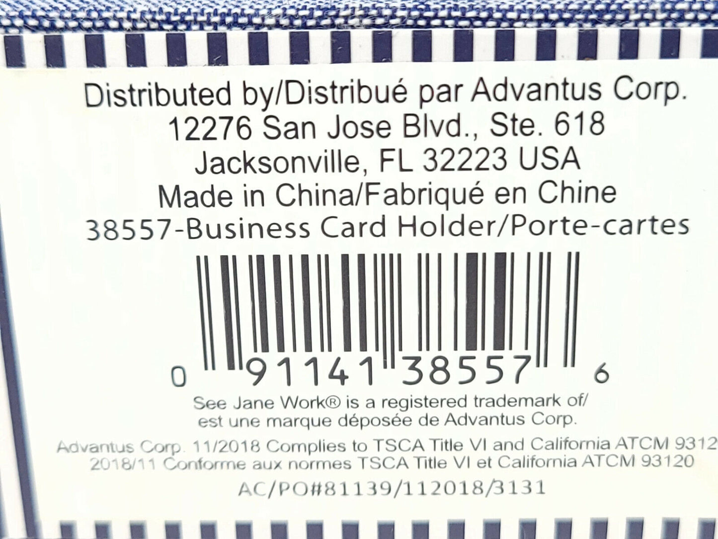 10x Blue Cloth - Blue Striped - Business Card Holders - New with Tags
